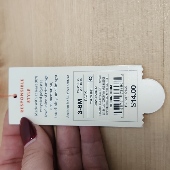 NWT Cat & Jack baby sz 3-6M pumpkin outfit striped pants set - Picture 3 of 4